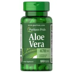 Натуральна добавка Puritan's Pride Aloe Vera 470 mg 100 капсул (074312151019)
