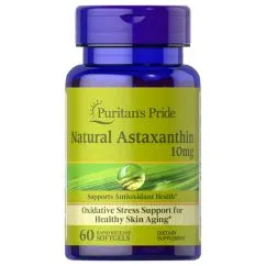 Натуральна добавка Puritan's Pride Astaxanthin 10 mg 60 капсул (0025077721627)