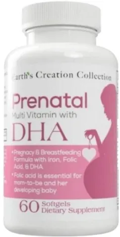 Витамины Earth's Creation Prenatal Plus DHA 60 софт гель (608786006003)