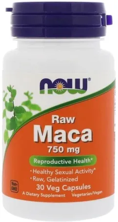 Натуральна добавка Now Foods Maca 750 мг 30 веган капс (733739047762)