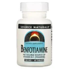 Витамины и минералы Source Naturals Benfotiamine 150 мг 60 таблеток (0021078019060)