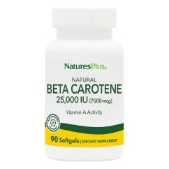 Вітаміни та мінерали Natures Plus Beta Carotene 25000 IU 90 капсул (097467009639)
