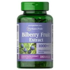 Натуральна добавка Puritan's Pride Bilberry Fruit Extract 1000 mg 180 капсул (074312114298)