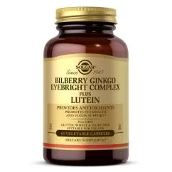 Натуральная добавка Solgar Bilberry Ginkgo Eyebright Complex Plus Lutein 60 капсул (033984003163)