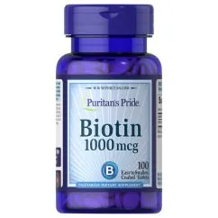 Вітаміни та мінерали Puritan's Pride Biotin 1000 мкг 100 капсул (0074312179617)