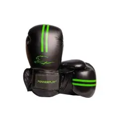 Перчатки боксерские PowerPlay PP 3016 Black/Green 12 унций (CN11075-2)