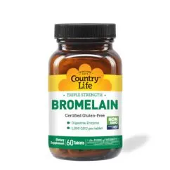 Натуральна добавка Country Life Triple Strength Bromelain 500 mg 60 таблеток (015794051619)