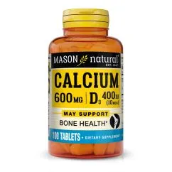 Витамины и минералы Mason Natural Calcium 600 мг Plus Vitamin D3 100 таблеток (311845088918)