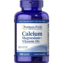 Вітаміни та мінерали Puritan's Pride Calcium Magnesium Vitamin D3 100 капсул (025077614073)