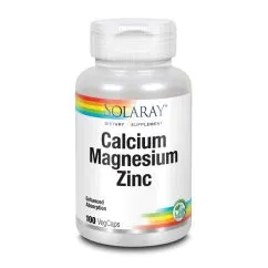 Вітаміни та мінерали Solaray Calcium Magnesium Zinc 250 вегакапсул (0076280045611)