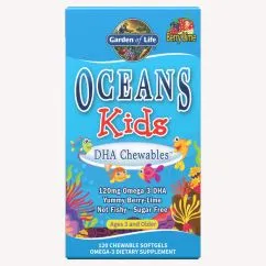 Жирні кислоти Garden of Life Oceans Kids DHA 120 жувальних таблеток (658010113878)