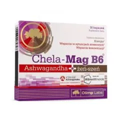 Вітаміни та мінерали Olimp Chela-Mag B6 Ashwagandha+Ginseng 30 капсул (5901330084898)