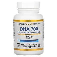Жирные кислоты California Gold Nutrition DHA 700 30 капсул (898220012527)