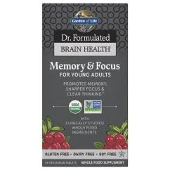 Натуральна добавка Garden of Life Dr. Formulated Brain Health Memory & Focus for Young Adults 60 таблеток (658010121279)