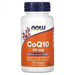 Витамины Now Foods CoQ10 50 мг + VIT E 100 софт гель (733739031938)