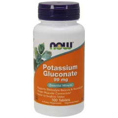 Мінерали Now Foods Potassium Gluconate 99 мг 100 таб (733739014603)