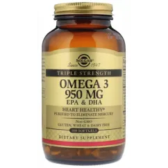 Витамины Solgar Omega-3 EPA & DHA 950 mg 100 софт гель