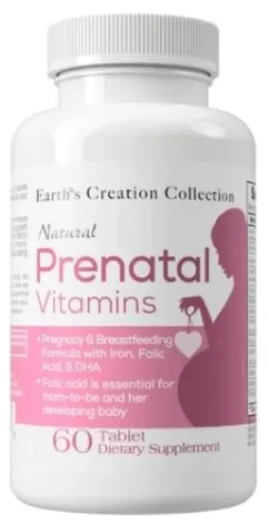 Витамины Earth's Creation Prenatal Vitamin 60 таб (608786005068)