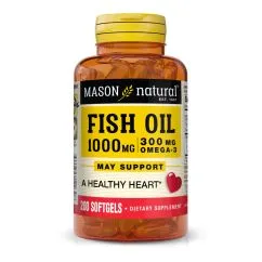Жирні кислоти Mason Natural Fish Oil 1000 мг Omega 300 мг 200 капсул (CN9996)
