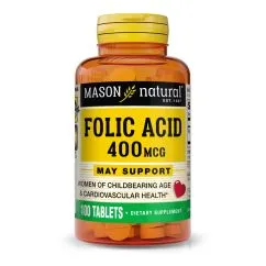 Вітаміни та мінерали Mason Natural Folic Acid 400 мкг 100 таблеток (0311845065315)
