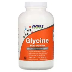 Амінокислота Now Foods Glycine Pure Powder 454 г (0733739002259)