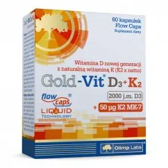 Витамины и минералы Olimp Gold-Vit D3+K2 2000 UI 60 капсул (5901330075636)