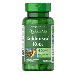 Натуральная добавка Puritan's Pride Goldenseal Root 470 mg 100 капсул (0074312133602)