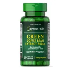 Натуральна добавка Puritan's Pride Green Coffee Bean Extract 800 mg 60 капсул (0025077520145)