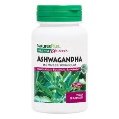 Натуральна добавка Natures Plus Herbal Actives Ashwagandha 450 mg 60 вегакапсул (097467071087)