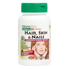 Вітаміни та мінерали Natures Plus Herbal Actives Hair Skin and Nails 60 таблеток (CN11804)