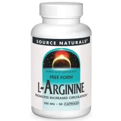 Амінокислота Source Naturals L-Arginine 500 мг 50 капсул (CN12069)