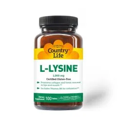 Амінокислота Country Life L-Lysine 1000 мг 100 таблеток (0015794013013)