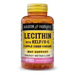 Натуральная добавка Mason Natural Lecithin With Kelp/Vitamin B6 Plus Cider Vinegar 100 капсул (311845059819)