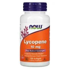 Натуральна добавка Now Foods Lycopene 10 mg 120 капсул (733739030610)