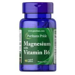 Вітаміни та мінерали Puritan's Pride Magnesium with Vitamin B6 90 таблеток (CN12961)