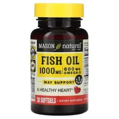 Жирні кислоти Mason Natural Fish Oil 1000 мг Omega 600 мг 30 капсул (CN13507)