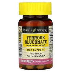 Витамины и минералы Mason Natural Ferrous Gluconate 100 таблеток (CN13482)