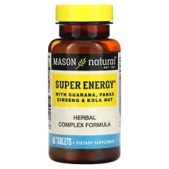 Натуральна добавка Mason Natural Super Energy with Guarana Panax Ginseng & Kola Nut 60 таблеток (311845119650)