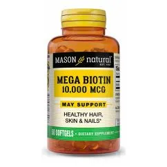 Витамины и минералы Mason Natural Mega Biotin 10000 мкг 50 капсул (0311845167996)