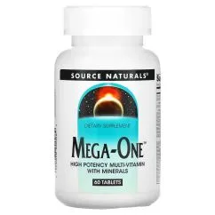 Вітаміни та мінерали Source Naturals Mega-One 60 таблеток (021078000082)