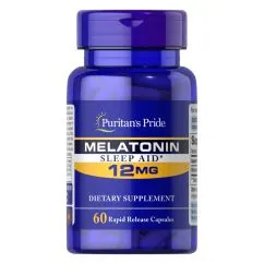 Натуральна добавка Puritan's Pride Melatonin 12 mg 60 капсул (CN13127)