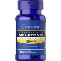 Натуральна добавка Puritan's Pride Melatonin 5 mg 60 таблеток (0025077296231)