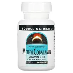 Витамины и минералы Source Naturals Methylcobalamin 5 мг 30 леденцов Вишня (0021078013280)