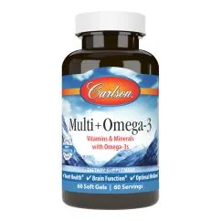 Вітаміни та мінерали Carlson Labs Multi + Omega 3 60 капсул (088395158506)