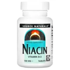Витамины и минералы Source Naturals Niacin 100 мг 100 таблеток (0021078005018)