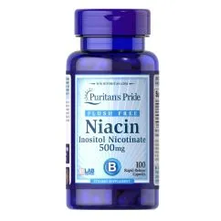 Вітаміни та мінерали Puritan's Pride Niacin 500 мг Flush Free 100 капсул (0074312116612)