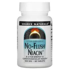 Витамины и минералы Source Naturals No-Flush Niacin 500 мг 60 таблеток (0021078009214)