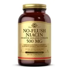 Вітаміни та мінерали Solgar No-Flush Niacin 500 мг (Inositol Hexanicotinate) 250 вегакапсул (0033984018525)