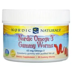 Жирні кислоти Nordic Naturals Nordic Omega-3 Gummies Worms 30 желеєк Полуниця (CN13536-1)