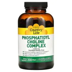 Вітаміни та мінерали Country Life Phosphatidyl Choline Complex 200 капсул (0301653906504)